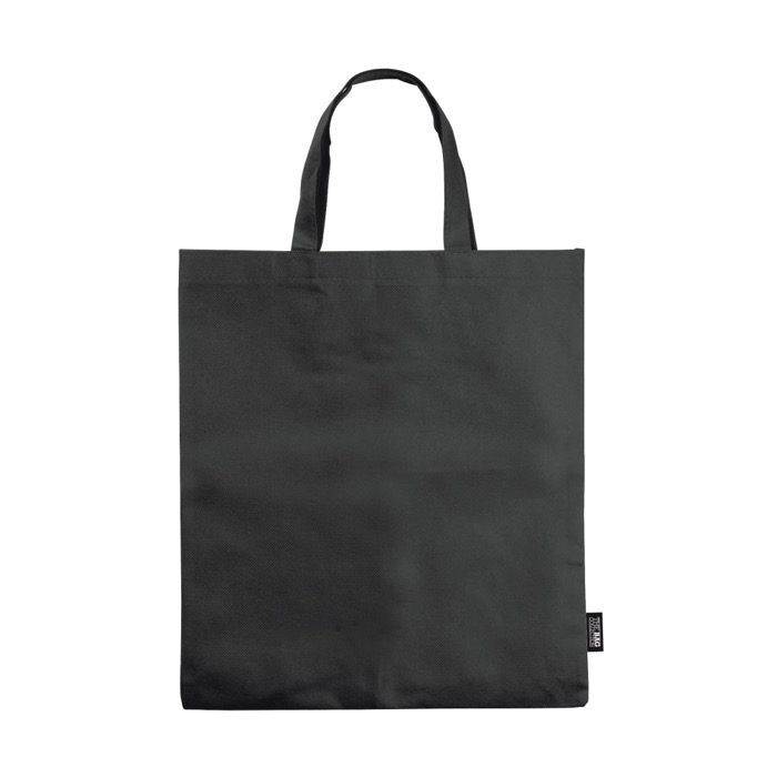 Sac non-tissé shopping avec logo 80 g/m2 Plaza Large couleur noir deuxième vue