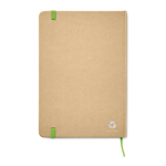 Carnet personnalisé recyclé avec élastique A5 pages lignées EcoNote couleur vert lime deuxième vue