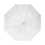 Parapluie transparent personnalisé avec logo sur le manche Ø98 Blanc couleur blanc