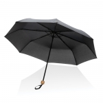 Parapluie pliant pour les entreprises avec sangle Ø96 Recycle Fold couleur noir quatrième vue