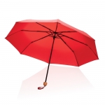 Parapluie pliant pour les entreprises avec sangle Ø96 Recycle Fold couleur rouge quatrième vue