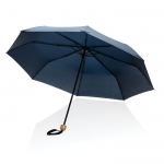 Parapluie pliant pour les entreprises avec sangle Ø96 Recycle Fold couleur bleu marine quatrième vue