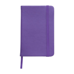 Carnet de poche couverture rigide en similicuir B7 pages rayées Funny couleur violet première vue