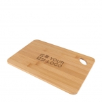 Planche rectangulaire bambou pour fromages et charcuteries Parmesano couleur naturel avec zone d'impression