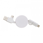 Câble 5 en 1 avec diverses connections USB Cable multicharge Bamboo couleur blanc troisième vue