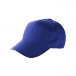 Casquette publicitaire à 5 panneaux 100% coton avec velcro ClearLine couleur bleu deuxième vue