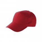 Casquette publicitaire à 5 panneaux 100% coton avec velcro ClearLine couleur rouge troisième vue