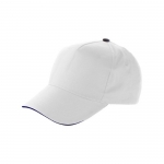 Casquette publicitaire à 5 panneaux 100% coton avec velcro ClearLine couleur blanc deuxième vue