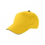 Casquette publicitaire à 5 panneaux 100% coton avec velcro ClearLine couleur jaune deuxième vue