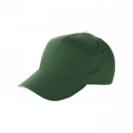 Casquette publicitaire à 5 panneaux 100% coton avec velcro ClearLine couleur vert troisième vue