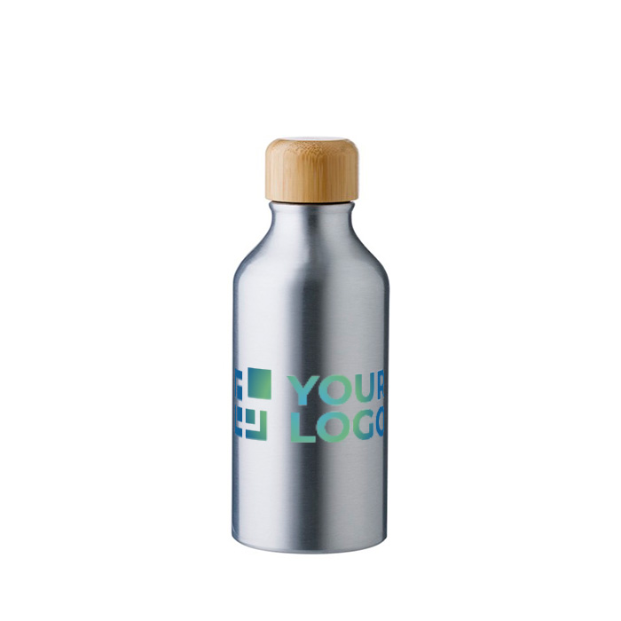 Petite gourde aluminium avec bouchon en bambou 400ml Helsinki Small