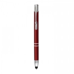 Stylo tactile en aluminium gravé pas cher à l'encre bleue Arrowtouch couleur rouge foncé