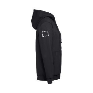 Position du marquage sweat zip avec capuche manche