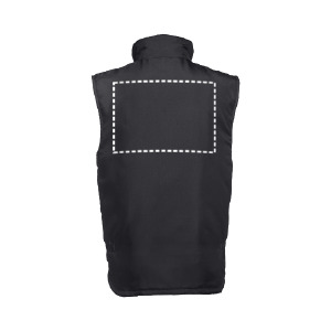 Position du marquage bodywarmer de travail dos