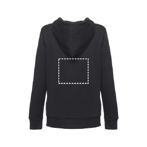 Position du marquage sweat zip avec capuche dos