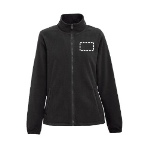 Position du marquage sweat zip avec capuche poitrine