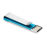 Clés USB plates personnalisées avec clip en métal Metalclip couleur bleu