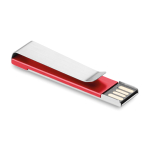 Clés USB plates personnalisées avec clip en métal Metalclip couleur rouge