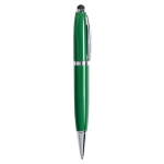 Stylo USB publicitaire pas cher à mine noire avec stylet Touch couleur vert