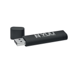 Clé USB de design allongé avec logo gravé éclairé Lumière Soft Elipse couleur noir