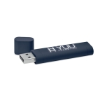 Clé USB de design allongé avec logo gravé éclairé Lumière Soft Elipse couleur bleu