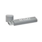 Clé USB de design allongé avec logo gravé éclairé Lumière Soft Elipse couleur gris