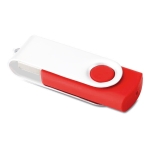 Clé USB avec clip blanc et base en caoutchouc coloré Whiteclip couleur rouge