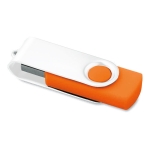 Clé USB avec clip blanc et base en caoutchouc coloré Whiteclip couleur orange