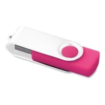 Clé USB avec clip blanc et base en caoutchouc coloré Whiteclip couleur fuchsia