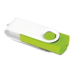 Clé USB avec clip blanc et base en caoutchouc coloré Whiteclip couleur vert clair