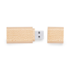 Clé USB avec boîtier en bambou et capuchon de fermeture couleur naturel