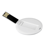 Carte clé USB 3.0 personnalisée de forme ronde avec design compact couleur blanc