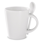 Sublimation tasse avec image circulaire et cuillère 300 ml Sublimcon couleur blanc