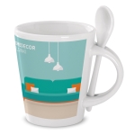 Sublimation tasse avec image circulaire et cuillère 300 ml Sublimcon couleur blanc troisième vue principale