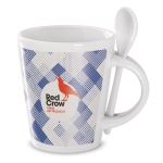 Sublimation tasse avec image circulaire et cuillère 300 ml Sublimcon couleur blanc quatrième vue prinicipale