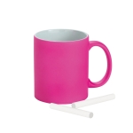 Mugs publicitaires avec finition néon mat de 350ml Neon couleur fuchsia troisième vue