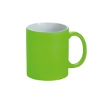 Mugs publicitaires avec finition néon mat de 350ml Neon couleur vert clair