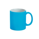 Mugs publicitaires avec finition néon mat de 350ml Neon couleur bleu ciel