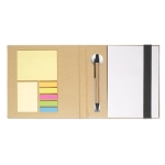 Ensemble de papeterie avec notes, feuilles et stylo RecycloSet couleur noir