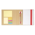 Ensemble de papeterie avec notes, feuilles et stylo RecycloSet couleur rouge