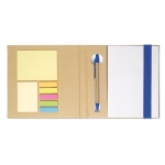 Ensemble de papeterie avec notes, feuilles et stylo RecycloSet couleur bleu roi