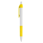 Stylo publicitaire pas cher classique avec Encre Bleue Color Grip couleur jaune