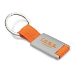 Porte-clés sérigraphié en métal avec bande coloré en polyester Colors couleur orange deuxième vue principale