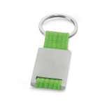 Porte-clés sérigraphié en métal avec bande coloré en polyester Colors couleur vert lime