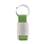 Porte-clés sérigraphié en métal avec bande coloré en polyester Colors couleur vert lime deuxième vue