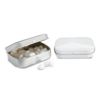 Boîte de 28 grammes de bonbons mentholés personnalisés MintBox couleur blanc deuxième vue