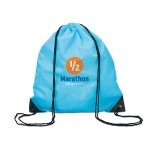 Sacs à dos à cordon personnalisés en polyester 190T Urban couleur turquoise troisième vue principale