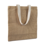 Sac toile de jute personnalisable écologique avec poignées coton Jute couleur beige