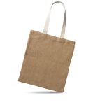 Sac toile de jute personnalisable écologique avec poignées coton Jute couleur beige deuxième vue