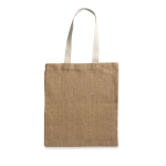 Sac toile de jute personnalisable écologique avec poignées coton Jute couleur beige cinquième vue